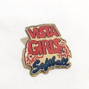 Vista Girls Fastpitch Softball Sports Hat Lapel Pin 1"